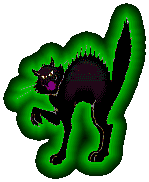 glowing green cat