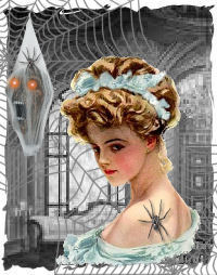 ghost with ribbons in hair