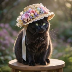 cat in bonnet