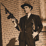 bank robber with tommy gun