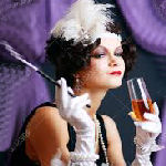 flapper drinking wine