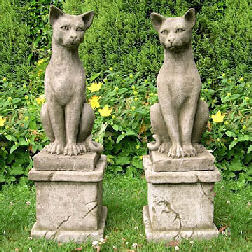 two cat statues