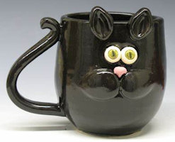 black cat mug