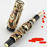 skull pen dripping blood