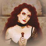 girl with moon on forehead