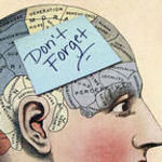 brain with post-it note