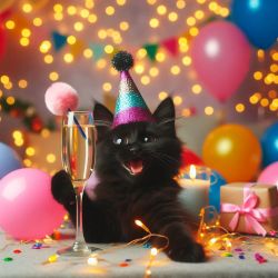 cat partying