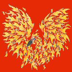 flaming bird