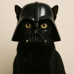 cat wearing Darth Vader mask