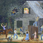 friends serenading bride and groom