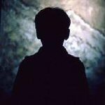 silhouette of little boy