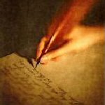 hand writing with quill pen