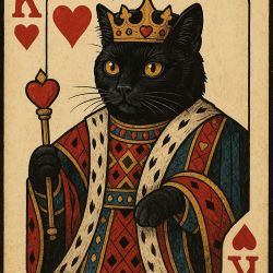 cat as king of hearts