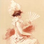 woman with a fan