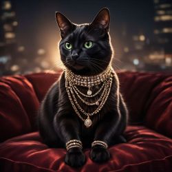 cat with jeweled collar