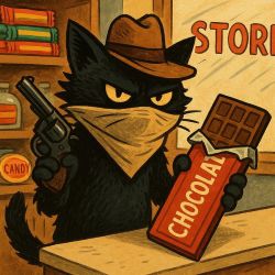 cat robbing chocolate