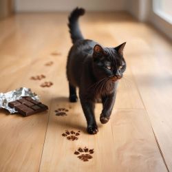 cat leaving paw prints