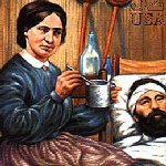 woman nursing soldier