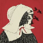 Puritan woman made of black birds
