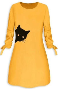 cat on dress