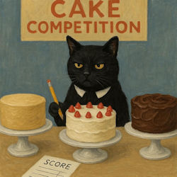 cat at cake competition